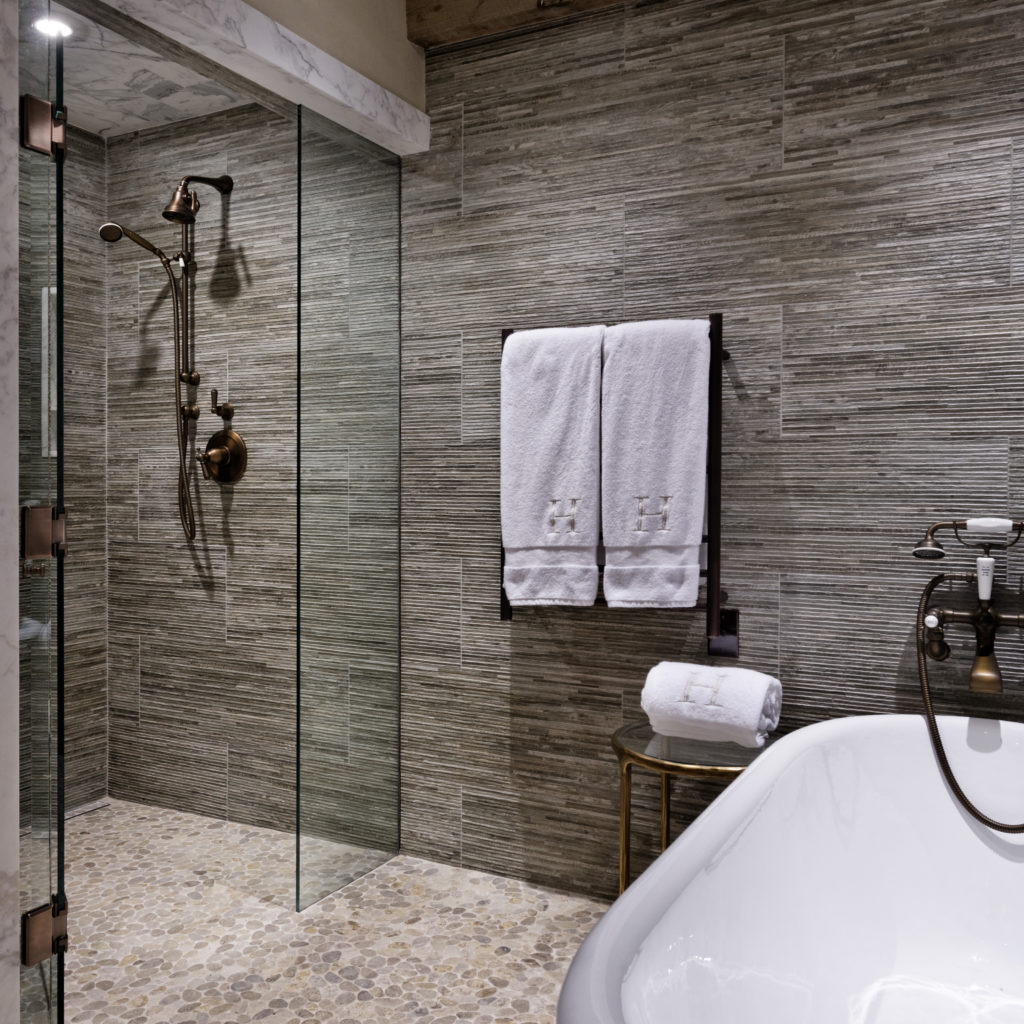 Okeanos Construction Portfolio Image of Modern Bath with Walk-in Shower